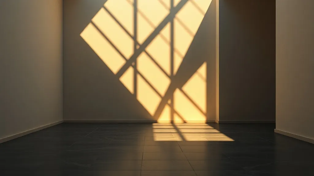 A minimalist architectural interior with geometric shadows a